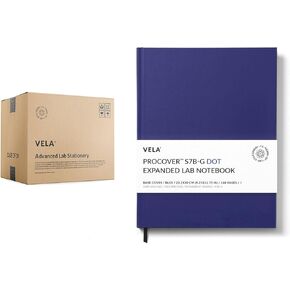S7B-C Expanded ProCover Lab Notebook, 9.25 x 11.75 in (23.5 x 30 cm), 144 Pages, Blue Synthetic Leather, Permanent Bound, 70lb Heavyweight Paper (1-Pack, Grid+)