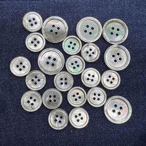 11 Pieces Natural Smoke Mother of Pearl Buttons Set 20mm 15mm Genuine Grey MOP Buttons for Men Blazer and Suit DIY Sewing Craft (Grey)