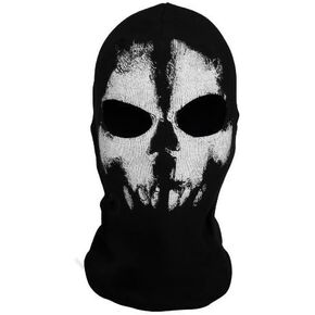 Surprise Skull Ghost Motorcycle Bike Riding Face Mask, Black