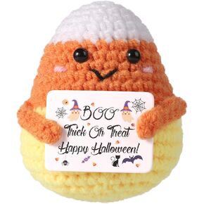 Positive Candy Corn, Premium Woolen Knitted Positive Doll Cute Candy Corn Shape Positive Crochet Doll Suitable for Parties Halloween Presents Decoration Supplies(Colorful)