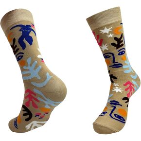Women's Calf Socks Women's Crew Socks Long Socks Patterned Autumn Socks Brown Sports Socks, 6 Pairs