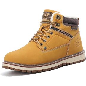 ARRIGO BELLO Mens Winter Boots Snow Casual Booties Warm Fur Mesh Lined Ankle Outdoor Lightweight Non-Slip Trekking Walking Leather Shoes