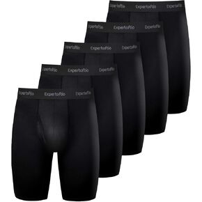 Men's Underwear 9 Inch Long Leg Boxer Briefs for Men, Performance, Moisture Wicking Pack, Anting Chafing, Fly