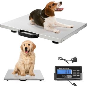 Happybuy 1100Lbs x 0.2Lbs Digital Livestock Scale Large Pet Vet Scale Stainless Steel Platform Electronic Postal Shipping Scale Heavy Duty Large Dog Hog Sheep Goat Pig Sheep Scale