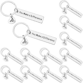24 Pieces Thank You Gifts Appreciation Keychain You Make a Difference Keychain Appreciation Gifts for Employee Satff Coworker Thank You Gifts for Nurse Doctor Teacher Mentor Social Worker Bus Driver