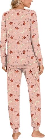 Anydoll Womens Pajamas Sets 2 Piece Lounge Set Long Sleeve Pjs Fall Joggers Pants Sleepwear with Pockets in Saudi Arabia