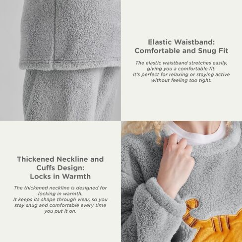 Bedsure Women Pajama Sets- Winter Soft Fleece Long Sleeve Pajama Loungewear, 2 Piece Warm Fuzzy Ladies Pajama Sleepwear Set in Saudi Arabia