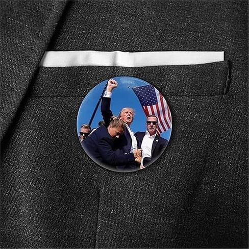 دبوس بروش ترامب Survived Shot، بروش 2024 Trump Fight Survived Shot، شارة مستديرة لحقيبة الملابس، شارات دائرية للأزرار، دبابيس دائرية على الصدر، ديكور بروش (5 قطع) in Saudi Arabia