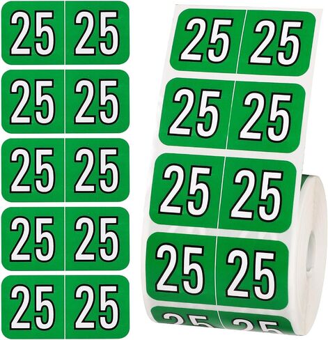 500pcs 2025 Stickers, File Folder Year Labels 2025 Number Year Stickers 3/4x1-1/2 Inch 25 Year Labels Colored Self Adhesive Year Stickers 2025 for End Tab File Folders Office Supplies(Dark Green) in Saudi Arabia