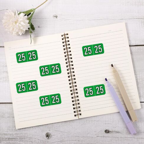 500pcs 2025 Stickers, File Folder Year Labels 2025 Number Year Stickers 3/4x1-1/2 Inch 25 Year Labels Colored Self Adhesive Year Stickers 2025 for End Tab File Folders Office Supplies(Dark Green) in Saudi Arabia