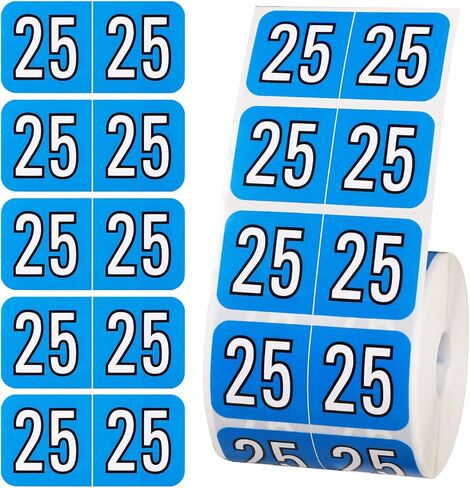 500pcs 2025 Stickers, File Folder Year Labels 2025 Number Year Stickers 3/4x1-1/2 Inch 25 Year Labels Colored Self Adhesive Year Stickers 2025 for End Tab File Folders Office Supplies(Dark Green) in Kuwait
