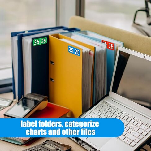 500pcs 2025 Stickers, File Folder Year Labels 2025 Number Year Stickers 3/4x1-1/2 Inch 25 Year Labels Colored Self Adhesive Year Stickers 2025 for End Tab File Folders Office Supplies(Dark Green) in Kuwait