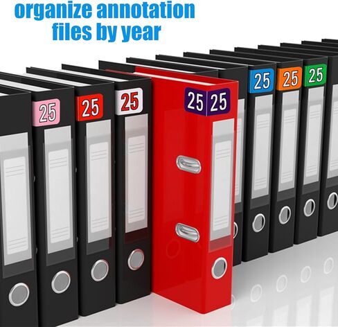 500pcs 2025 Stickers, File Folder Year Labels 2025 Number Year Stickers 3/4x1-1/2 Inch 25 Year Labels Colored Self Adhesive Year Stickers 2025 for End Tab File Folders Office Supplies(Dark Green) in Kuwait