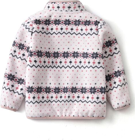 Kids Printed Polar Fleece Jacket Toddler Baby Boys Girls Autumn Winter Warm Sherpa Lining Outerwear Soft Lightweight in Kuwait