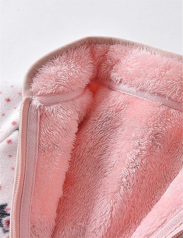 Kids Printed Polar Fleece Jacket Toddler Baby Boys Girls Autumn Winter Warm Sherpa Lining Outerwear Soft Lightweight in Kuwait