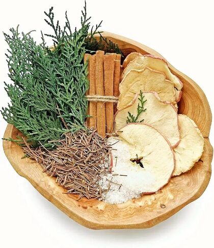 Farmhouse Potpourri Simmering, Apple Cinnamon Potpourri Simmer Pot with Cedar Stems, Pine Needles, Salt, Christmas Potpourri Bowl Filler for Housewarming, Host/Hostess, Country Lovers in Saudi Arabia