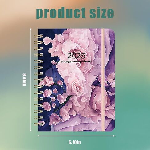 2025 Daily Planner, 12 - Month Daily Weekly Monthly Planner for Women/Men, 8.5" X 6.1" Student Planner, School Planner, Romantic Flower Christmas Gift for Women (Flowers) in Saudi Arabia