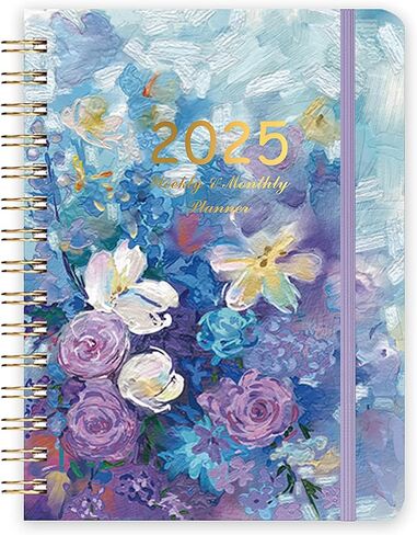 2025 Daily Planner, 12 - Month Daily Weekly Monthly Planner for Women/Men, 8.5" X 6.1" Student Planner, School Planner, Romantic Flower Christmas Gift for Women (Flowers) in Saudi Arabia
