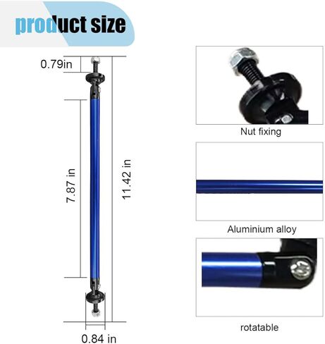 قطعتان من قضبان تبختر مقسمة مقاس 11.42 بوصة، وقضبان دعامة ممتص الصدمات للسيارة، وموزع واقي لقضيب الشفاه الأمامي، وقضبان دعم ربط قابلة للتعديل، ومقسم ممتص الصدمات للشفاه، وقضبان تبختر موزع موزع عالمي (أسود) in Kuwait