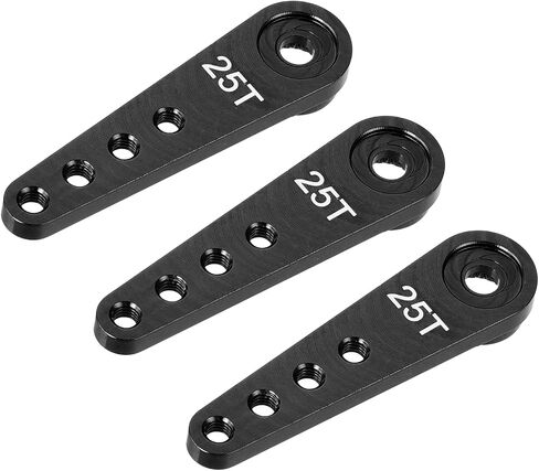 MECCANIXITY 3 Pcs Aluminum Servo Horn Long 25T Steering Arm 37mm Length Black Suitable for DIY RC Car/Boat/AirplanesBoat Model Accessories in Saudi Arabia