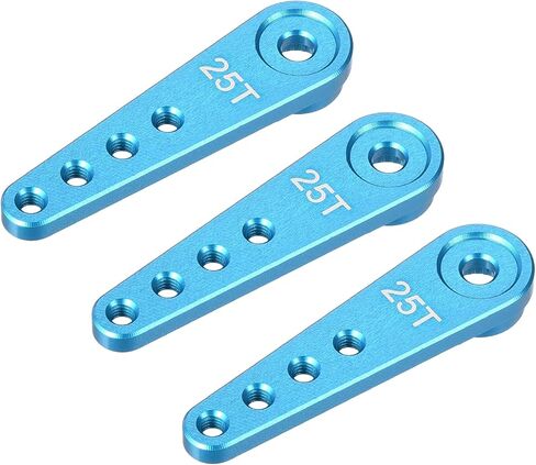 MECCANIXITY 3 Pcs Aluminum Servo Horn Long 25T Steering Arm 37mm Length Black Suitable for DIY RC Car/Boat/AirplanesBoat Model Accessories in Saudi Arabia