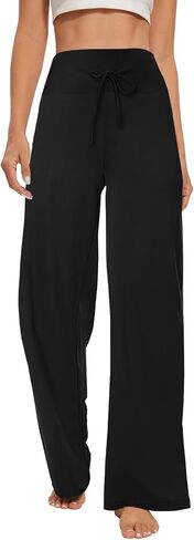 Women's Wide Leg Pajama Pants - Comfy Plaid Lounge Pants Stretch Casual Dress Loose Yoga Pants in Saudi Arabia