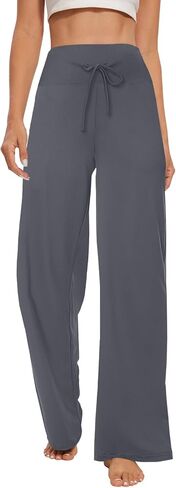 Women's Wide Leg Pajama Pants - Comfy Plaid Lounge Pants Stretch Casual Dress Loose Yoga Pants in Saudi Arabia