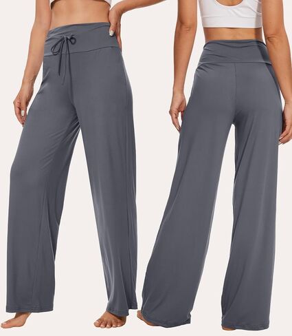Women's Wide Leg Pajama Pants - Comfy Plaid Lounge Pants Stretch Casual Dress Loose Yoga Pants in Saudi Arabia