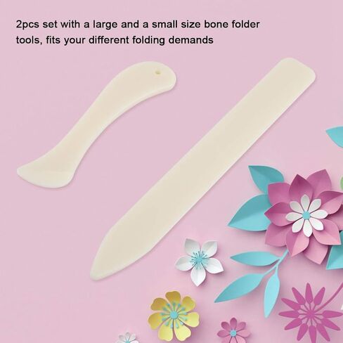 2PCS/Set White Genuine Bone Folder Paper Creaser Crafting Scrapbooking Tool for DIY Handmade Leather Burnishing Bookbinding Cards and Paper Crafts in Saudi Arabia