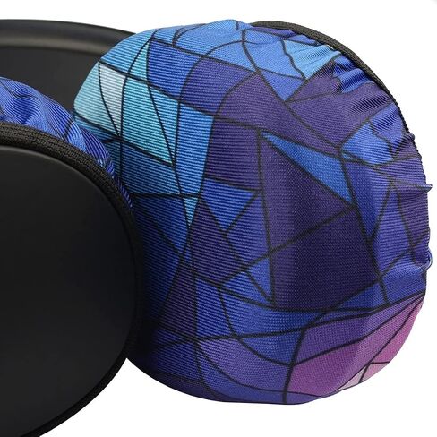 Geekria 2 Pairs Flex Fabric Headphones Ear Covers - Product Safety Certified - Washable & Stretchable Earcup Protectors for Over-Ear Headsets, Sweat Pads for Gym, Gaming (Size M/Black) in Kuwait