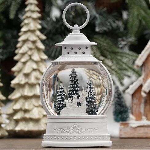 Christmas Snow Globes, Gingerbread House Musical Snow Globe Light up Swirling Glitter Snow Globe Pink Lantern with Timer, USB & Battery Operated Candy Cottage and Gingerbread Man Christmas Home Decor in Kuwait