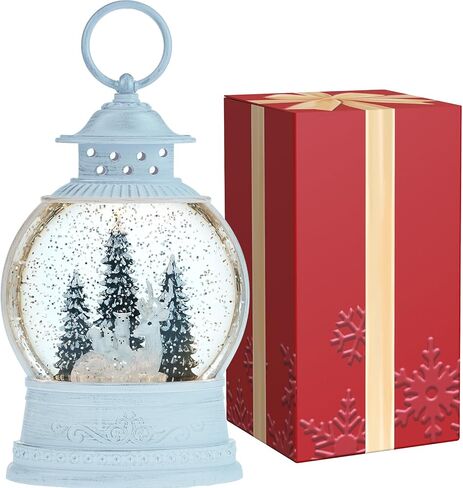 Christmas Snow Globes, Gingerbread House Musical Snow Globe Light up Swirling Glitter Snow Globe Pink Lantern with Timer, USB & Battery Operated Candy Cottage and Gingerbread Man Christmas Home Decor in Kuwait