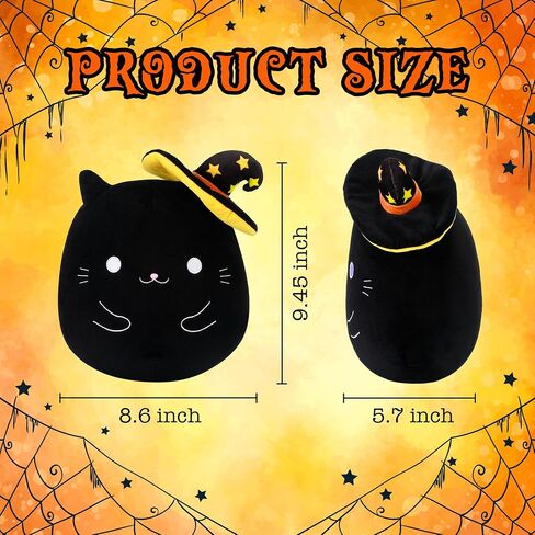 Black Cat Plush Halloween Cute Stuffed Animals Soft Pillow Toys Birthday Gift for Girls Boys Kids in Saudi Arabia