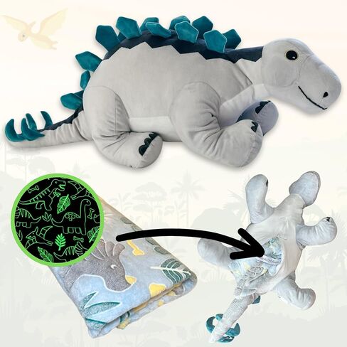 Narwhal Stuffed Animal with Blanket Inside: 3-in-1 Pillow, Blanket, and Friend - Lovable 30" Narwhal Plush with 60" x 50" Glow-in-The-Dark Cozy Mermaid Blanket Inside! (Narwhal) in Saudi Arabia