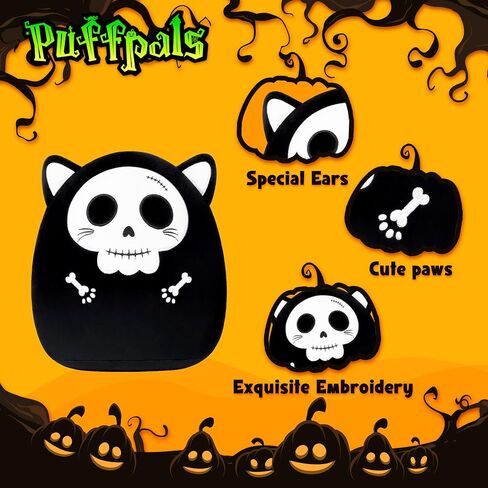 Black Cat Plush Halloween Cute Stuffed Animals Soft Pillow Toys Birthday Gift for Girls Boys Kids in Saudi Arabia