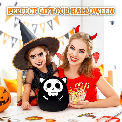 Black Cat Plush Halloween Cute Stuffed Animals Soft Pillow Toys Birthday Gift for Girls Boys Kids in Saudi Arabia