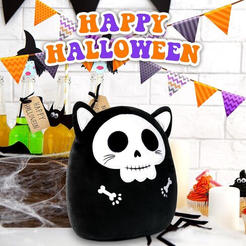 Black Cat Plush Halloween Cute Stuffed Animals Soft Pillow Toys Birthday Gift for Girls Boys Kids in Saudi Arabia