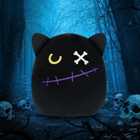 Black Cat Plush Halloween Cute Stuffed Animals Soft Pillow Toys Birthday Gift for Girls Boys Kids in Saudi Arabia
