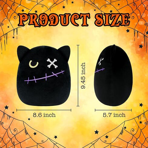 Black Cat Plush Halloween Cute Stuffed Animals Soft Pillow Toys Birthday Gift for Girls Boys Kids in Saudi Arabia