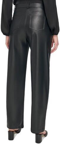 Calvin Klein Women's Slim-Leg Faux Leather Pants (Black, 8) in Saudi Arabia