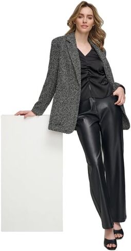 Calvin Klein Women's Slim-Leg Faux Leather Pants (Black, 8) in Saudi Arabia