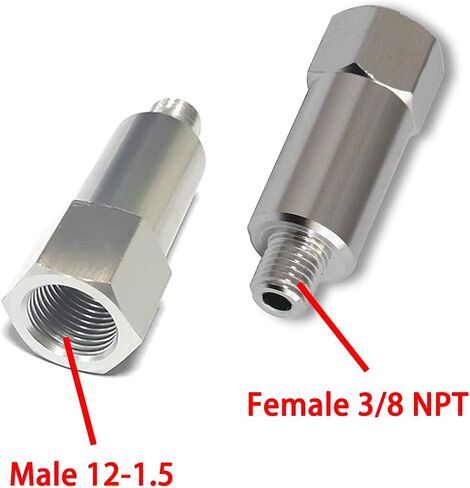 محول Ls Engine Swap M12 1.5 إلى 3/8 NPT مستشعر درجة حرارة مبرد ممتد الطول، محول مستشعر درجة حرارة الماء المبرد لـ LS1 LS2 LS3 LS6 LSX LM4 LM7 L33 L76 L92 L99 LQ9 LR4 LH6 in Kuwait