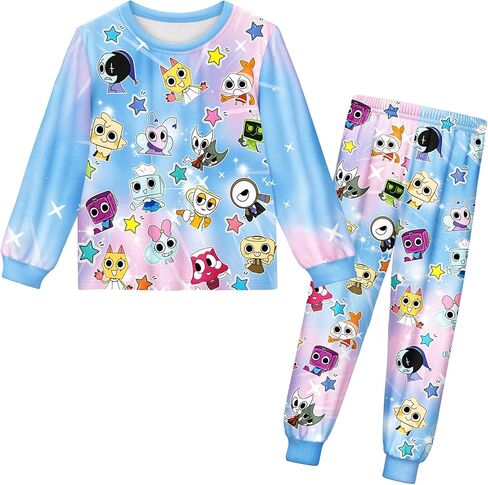 Kids World Shirts and Pants Set for Boys Girls 2 Pcs Outfit Clothes for 5-12Y Kids in Saudi Arabia