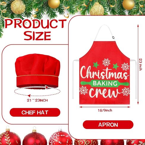 Hoolerry 4 Set Christmas Kids Apron and Chef Hat Boys Girls Aprons with 2 Pockets Hats Cooking Kitchen Painting Baking Wear in Saudi Arabia