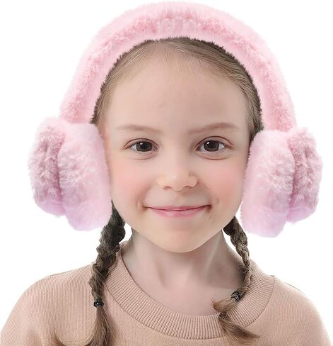 Kids Cat Earmuffs Cute Animal Ear Muffs Winter Outdoor Ear Covers Plush Ear Warmer for Boys Girls Age 7-14 in Saudi Arabia