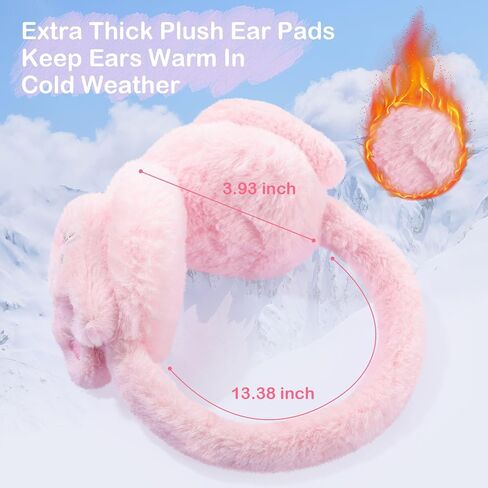 Kids Cat Earmuffs Cute Animal Ear Muffs Winter Outdoor Ear Covers Plush Ear Warmer for Boys Girls Age 7-14 in Saudi Arabia