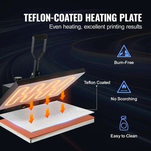 VEVOR Heat Press 16x24، 1700W Power Heat Press Machine، تسخين سريع، آلة ضغط حراري عالية الضغط للقميص، طابعة التسامي الصناعية الرقمية لفينيل نقل الحرارة، سهلة الاستخدام، أسود in Saudi Arabia