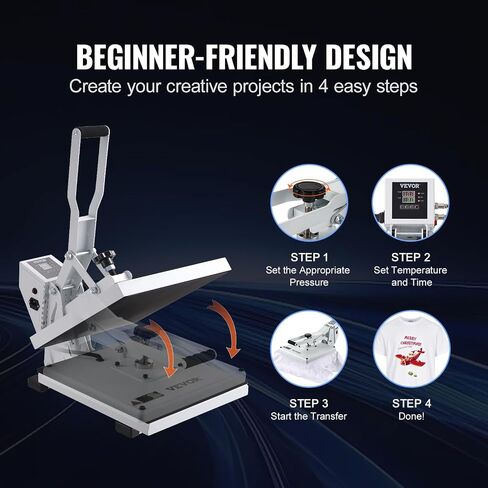 VEVOR Heat Press 16x24، 1700W Power Heat Press Machine، تسخين سريع، آلة ضغط حراري عالية الضغط للقميص، طابعة التسامي الصناعية الرقمية لفينيل نقل الحرارة، سهلة الاستخدام، أسود in Saudi Arabia