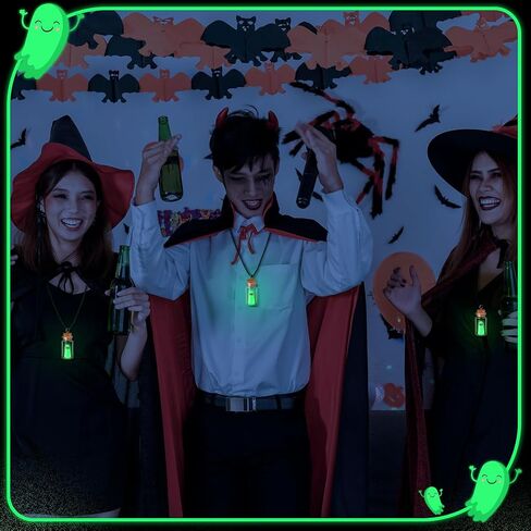Kigeli 6 Pcs Halloween Ghost Necklace Ghost in a Bottle Pendant the Adopt a Ghost Glow in Dark Necklace Gift for Women Men in Saudi Arabia