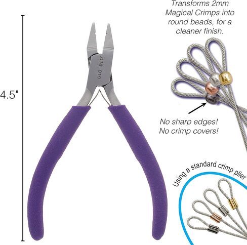 The Beadsmith Magical Crimper Kit, Includes Crimp Forming Pliers, 500 Crimp Tubes, 2x2mm in Assorted Colors and 21-strand FlexRite Wire, Create Smooth, Rounded Crimps Every Time, No Sharp Edges in Saudi Arabia